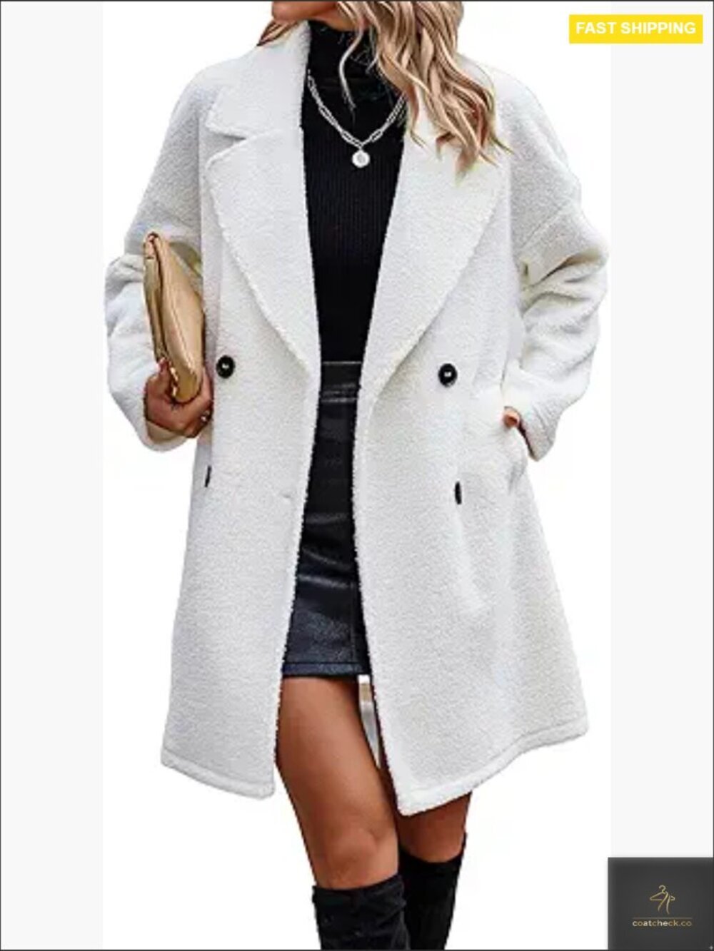 Long Sherpa Coat Faux Fur Trench Jacket Oversized Chic Winter Outerwear